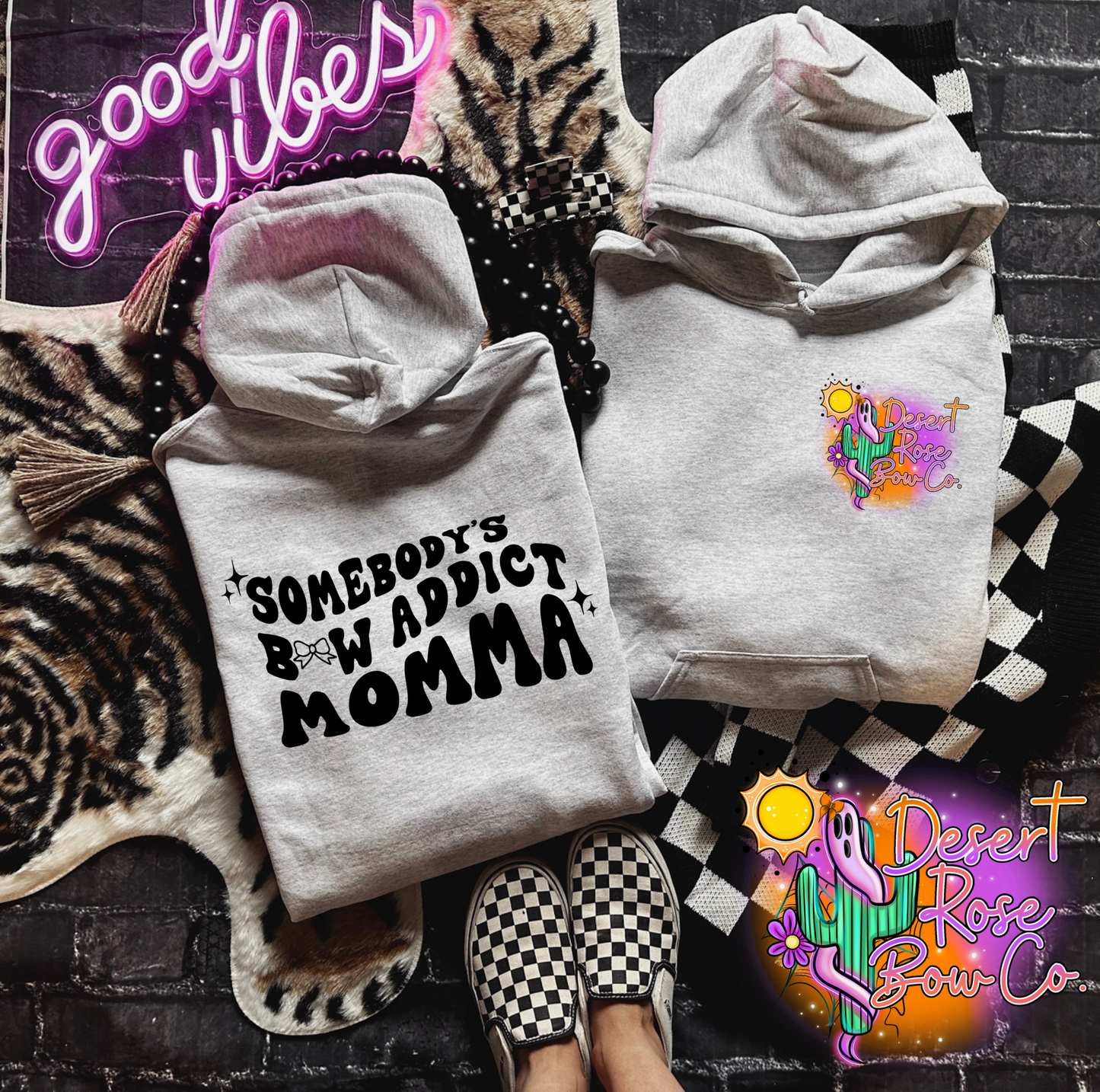 Somebody’s Bow Addict Momma Logo Hoodie